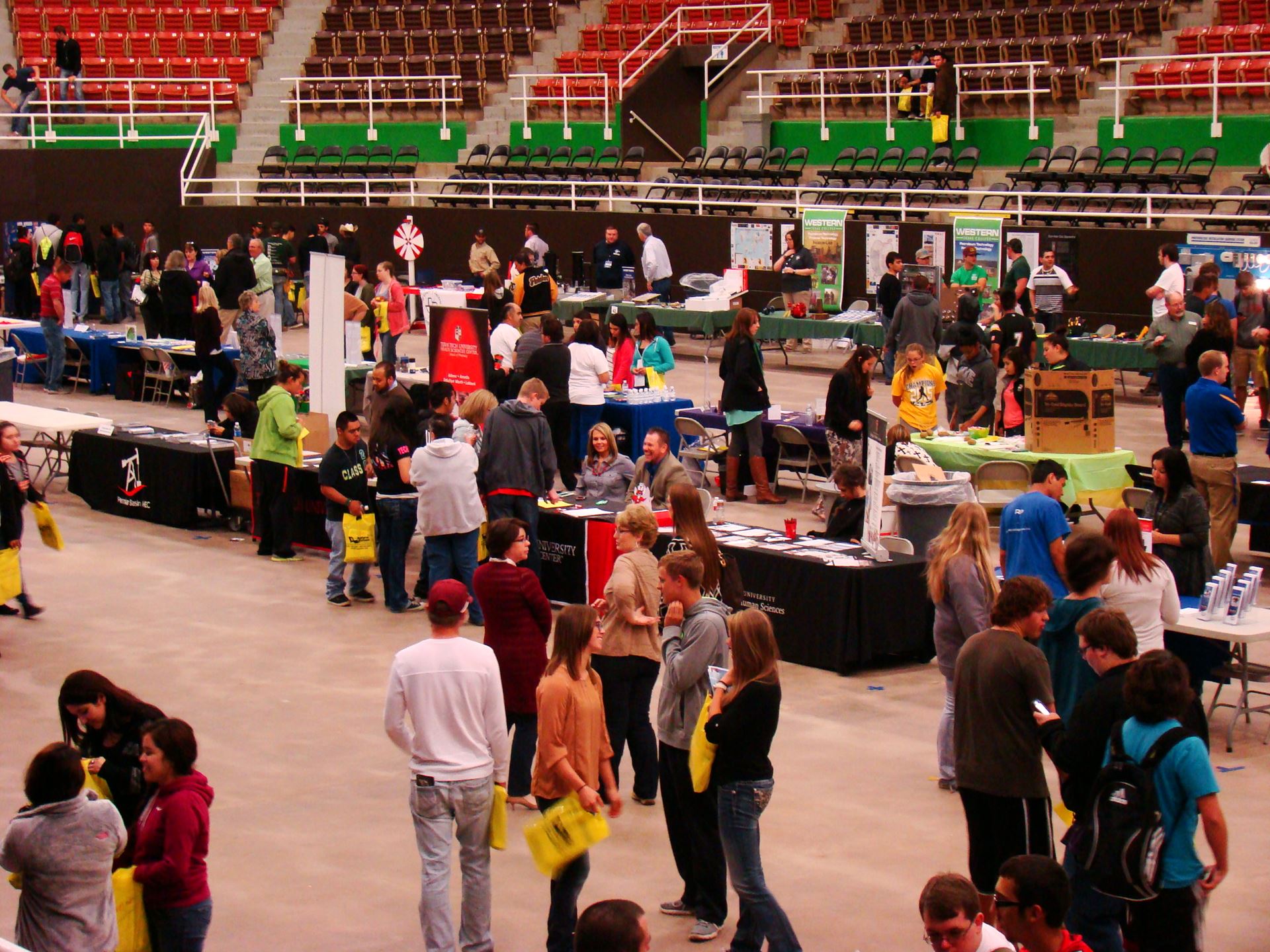 Individuals in the expo area.
